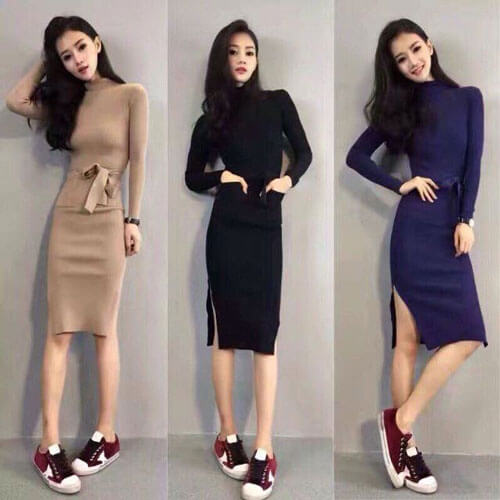 Bộ Sưu Tập Nguồn Váy Len, Đầm Len Quảng Châu Đẹp, Chất Lượng, Hợp Thời Trang
